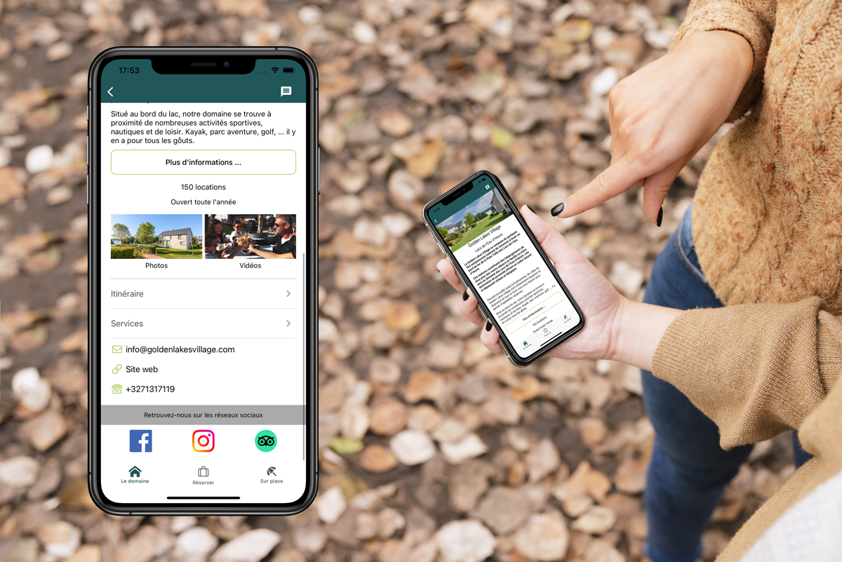 Een mobiele applicatie voor uw verblijf in Golden Lakes Village!