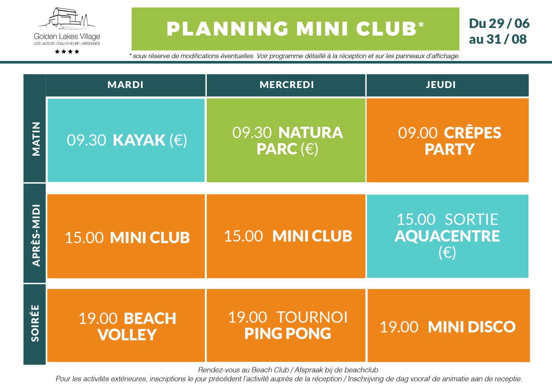 planning MINICLUB GLV A4 2019